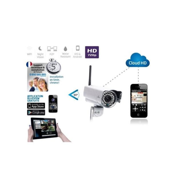 Caméra de surveillance connectée Bluestork BS-CAM-OF/HD