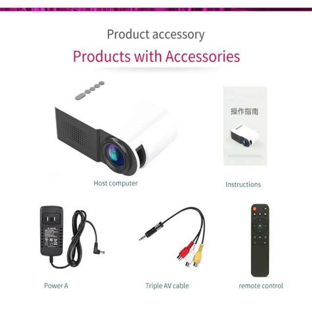 Wewoo - Vidéoprojecteur LED Mini Home Projector Projecteur 320x240 400-600LMSupport HDMI & AV & SD & USBVersion générale Blanc Wewoo - Bonnes affaires Vidéoprojecteurs