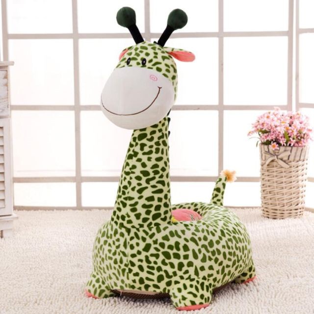 marque generique - Cartoon Animal Kids - Housse de canapé pour siège de bébé - Chaise pouf Girafe (Marron) marque generique  - Maison marque generique