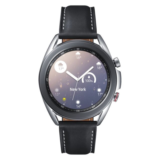 Samsung - Galaxy Watch 3 - 41 mm - 4G - SM-R855FZSAEUB - Argent - Bracelet Noir - Samsung Galaxy Watch 3 Objets connectés