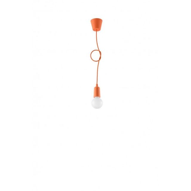 Luminaire Center - Suspension DIEGO PVC orange 1 ampoule - Luminaires Orange