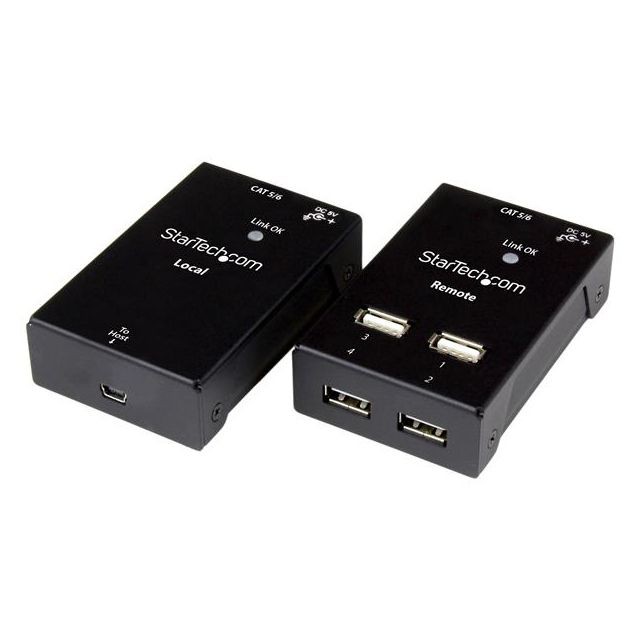 Startech - StarTech.com Extendeur USB 2.0 sur Cat5 / Cat6 à 4 ports - Prolongateur USB sur Ethernet RJ45 jusqu'à 50 m Startech   - Hub ethernet
