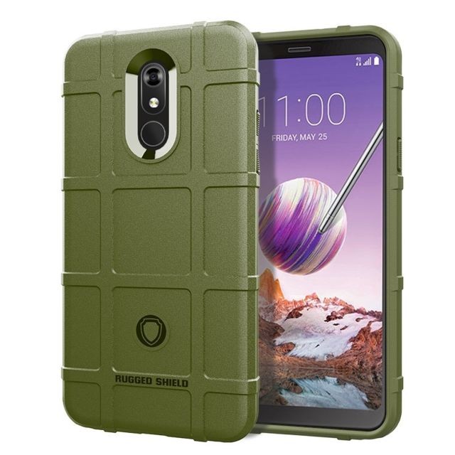 Coque, étui smartphone Wewoo Coque Souple Housse en silicone de protection de couverture pleine couverture antichoc pour LG Q Stylo 5 vert armée