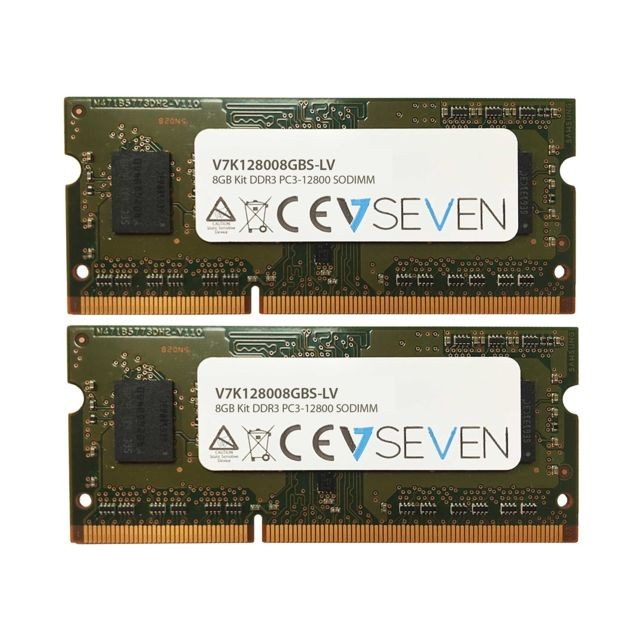 V7 - V7 DDR3 8Gb 1600MHz kit cl11 sodimm pc3l-12800 1.35v (V7K128008GBS-LV) - Bonnes affaires RAM PC Fixe