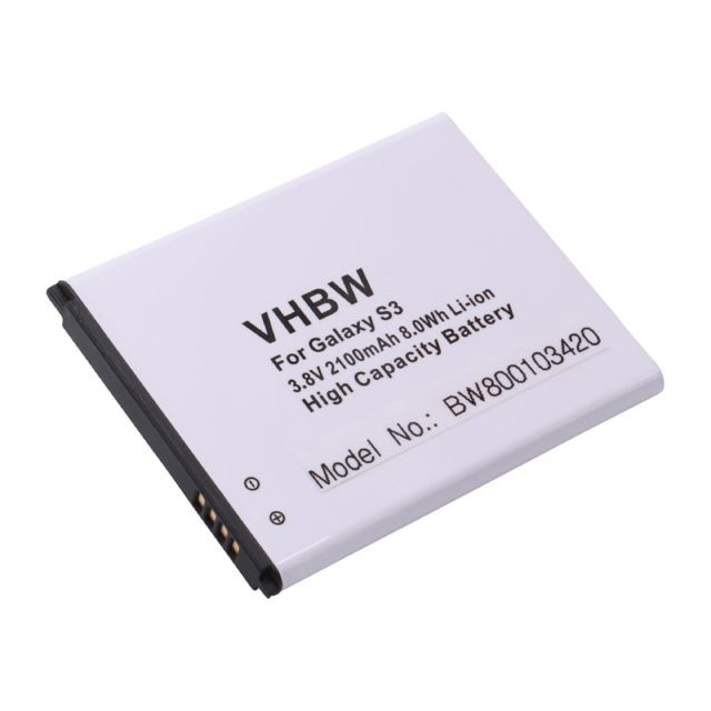 Vhbw - vhbw Li-Ion batterie 2100mAh (3.7V) pour portable, téléphone, Smartphone Samsung Galaxy GT-i9301 comme EB-L1G6LLU, EB-L1G6LLUC. Vhbw  - Accessoires et consommables
