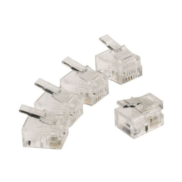 Alpexe - LOT de 10 Connecteurs Telecom RJ11 RJ11 Mâle PVC Transparent Alpexe  - Câble et Connectique Rj11 téléphonie