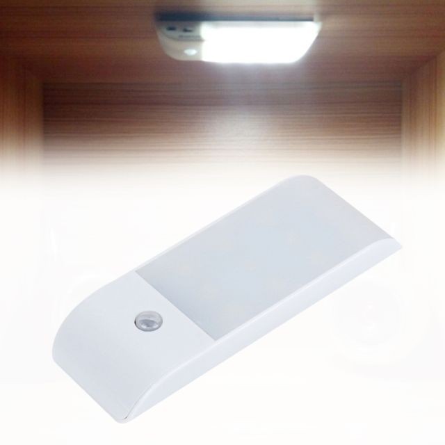 Wewoo - LED détecteur de mouvement 1W 12 LEDs 240 LM USB Charge PIR Corps humain Capteur de Night Light, Distance du capteur: 3m, DC 5V lumière blanche - Wewoo