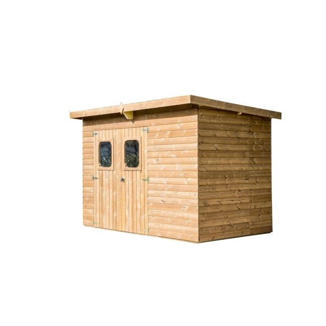 Habrita - Abri THEORA en bois massif sans plancher, toit mono pente 6,45 m² - Habrita