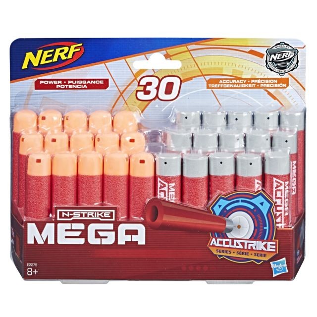 Jeux d'adresse Nerf Nerf Mega Accustrike - Pack de 30 fléchettes - E2275EU40