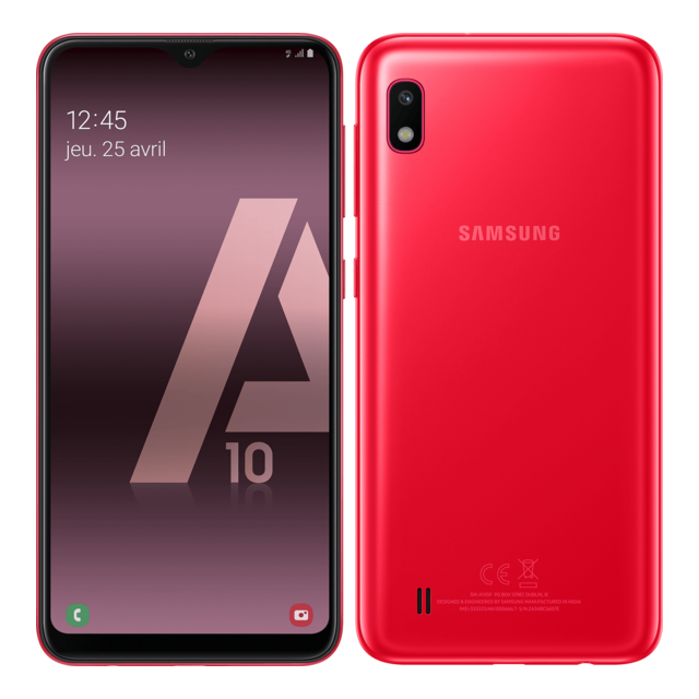 Samsung - Galaxy A10 - 32 Go - Rouge - Smartphone Android Hd plus