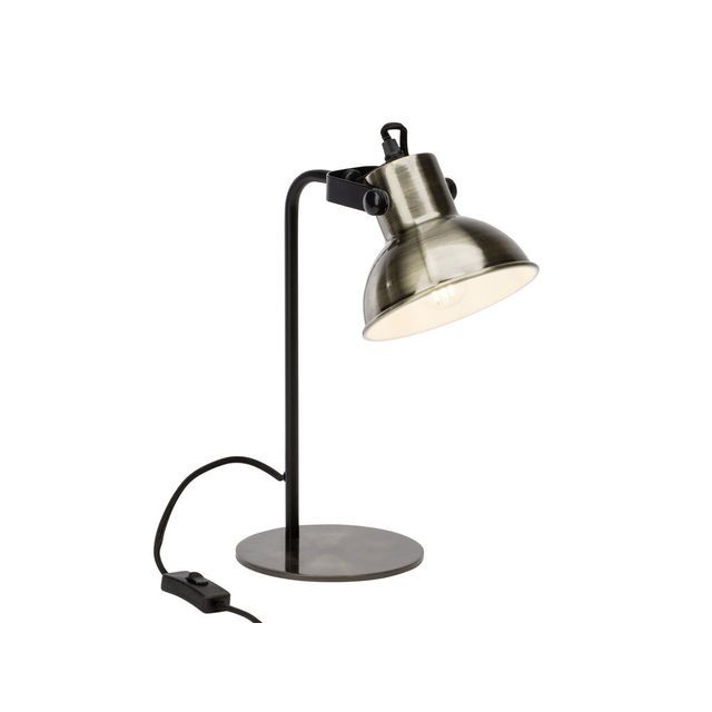Lampes à poser Brilliant Lampe à poser orientable en métal noir et laiton hauteur 35cm ESTER