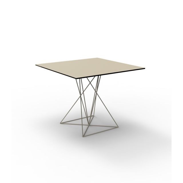 Vondom - Table FAZ Inox  - 80 x 80 cm - écru Vondom  - Tables d'appoint Carrée