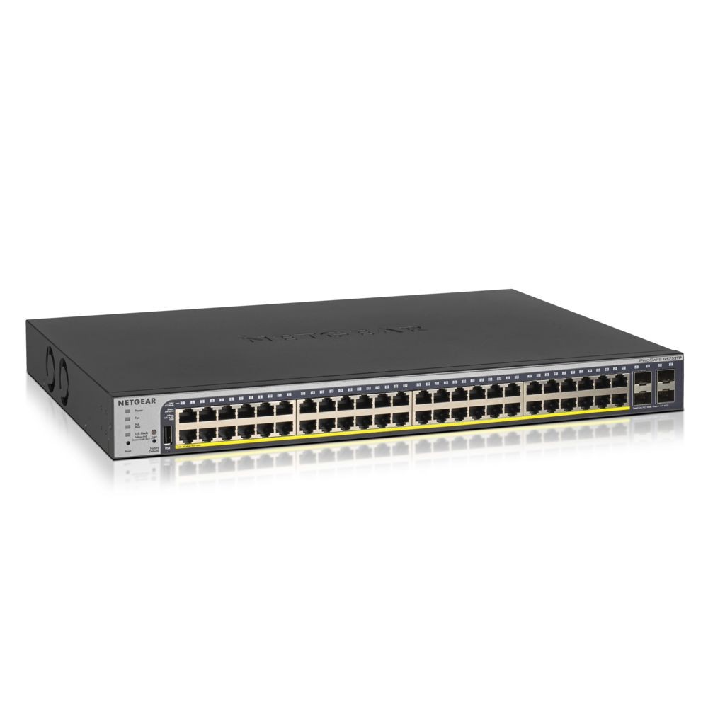 Netgear Netgear GS752TP Géré L2/L3/L4 Gigabit Ethernet (10/100/1000) Noir 1U Connexion Ethernet, supportant l'alimentation via c