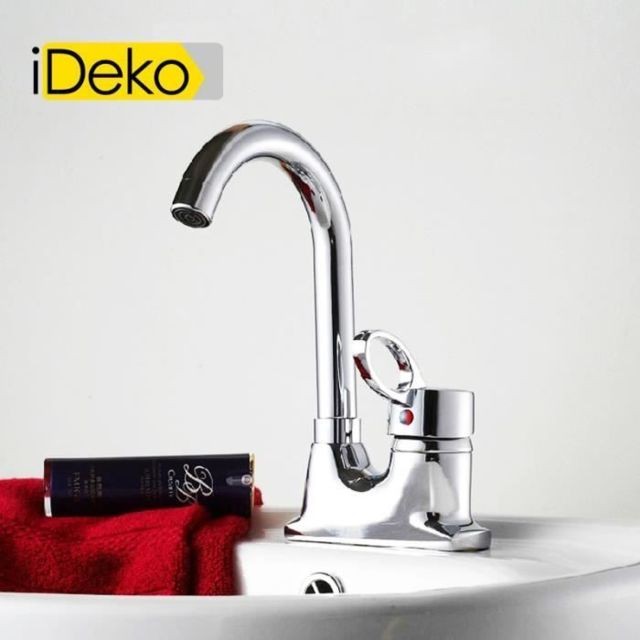 Ideko - iDeko®Robinet Mitigeur lavabo chrome(Haut) & Flexible Ideko  - Lavabo Ideko