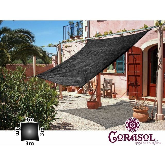 marque generique - Corasol COR10 Voile d'ombrage perméable 3 x 3 m Noir marque generique  - Chevaux