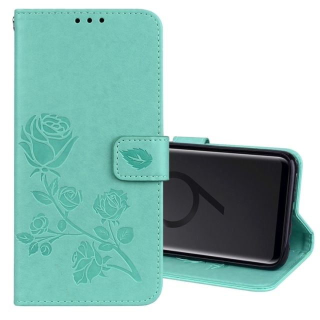 Wewoo - Housse Étui vert et rose pour Samsung Galaxy S9 + en relief horizontal flip en cuir PU avec titulaire fentes cartes porte-monnaie Wewoo  - Accessoire Smartphone