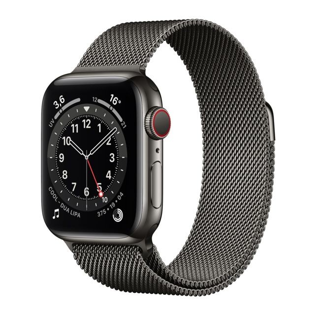 Apple - Watch Series 6 - GPS+Cellular - 40 - Acier / Bracelet Milanese Loop Graphite - Apple Watch