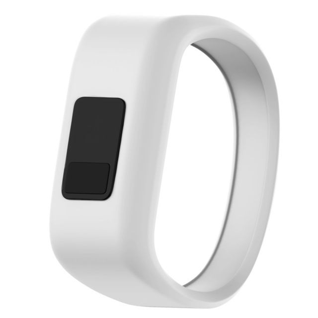 marque generique - Bracelet en silicone souple ajustable souple, taille: S blanc pour votre Garmin Vivofit JR - Garmin vivofit