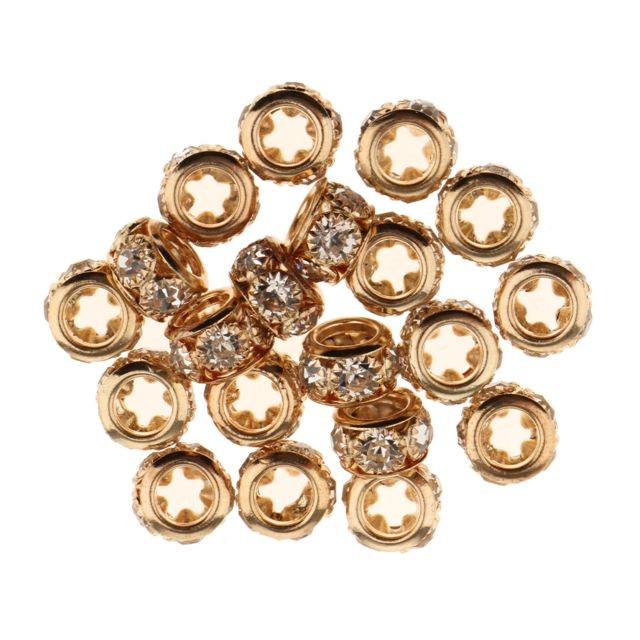 marque generique - 20 pièces cristal entretoise perle métal lâche perles pour bricolage fabrication de bijoux en or marque generique  - Entretoise