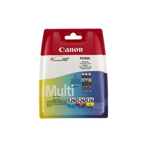 Canon - 4541B009 - Cartouches 3 couleurs CLI-526 - Cyan, Magenta, Jaune - Canon