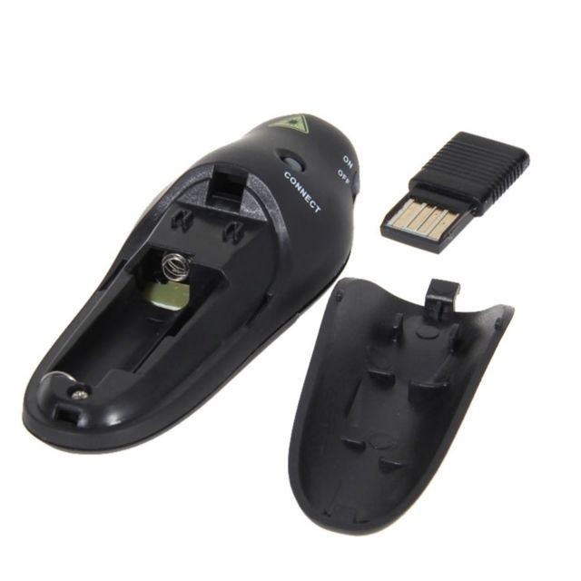 Accessoires de motorisation Télécommande noir pour projecteur / PC / ordinateur portable, distance de contrôle: 15m Présentateur multimédia avec pointeur laser et récepteur USB