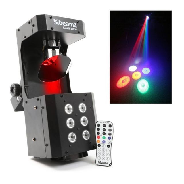 Beamz - Jeu de lumière type Scanner avec strobe RGBAW 36W  + Télécommande - DMX - BeamZ Scan200ST - Effets lumineux