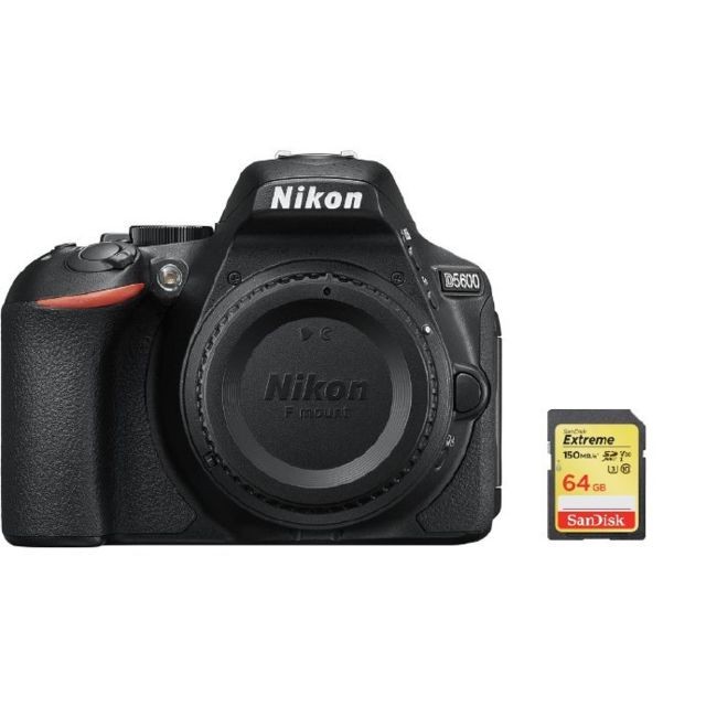 Nikon - NIKON D5600 Body + 64GB SD card Nikon  - Reflex Numérique