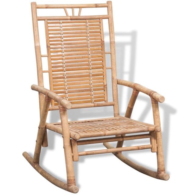 Vidaxl - Chaise à bascule en bambou | Brun - Fauteuil à bascule Fauteuils