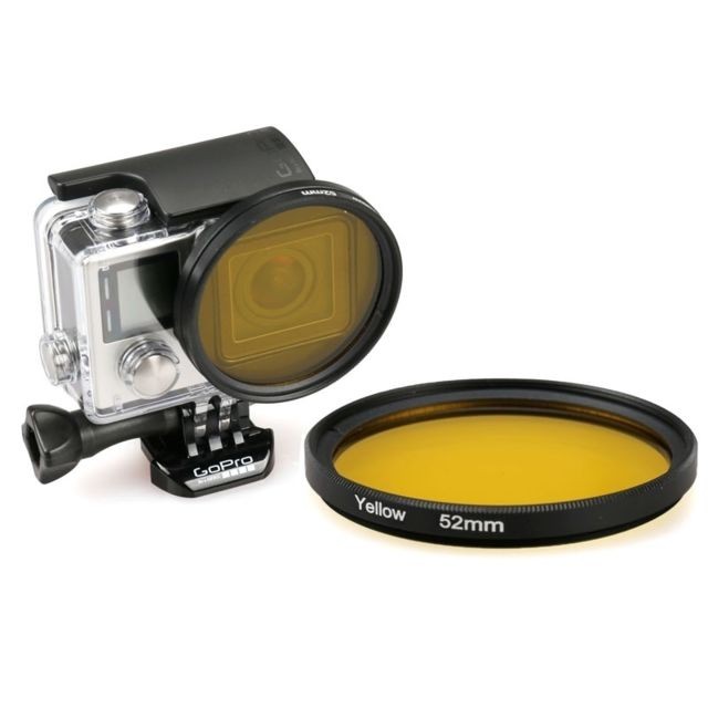 Wewoo - Filtre jaune pour GoPro HERO 4 / 3+ 52mm rond cercle couleur UV de lentille Wewoo  - Filtre gopro hero 3