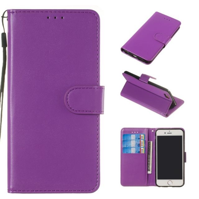 marque generique - Etui en PU couleur pure avec support violet pour votre Apple iPhone 6/6s 4.7 pouces marque generique  - Accessoires et consommables