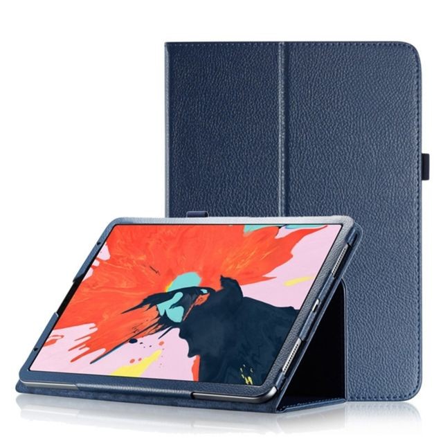 Wewoo - Housse Étui Coque en cuir à rabat horizontal Texture Litchi pour iPad Pro 11 pouces 2018avec support et fonction Veille / Réveil Bleu foncé Wewoo  - Accessoire Smartphone