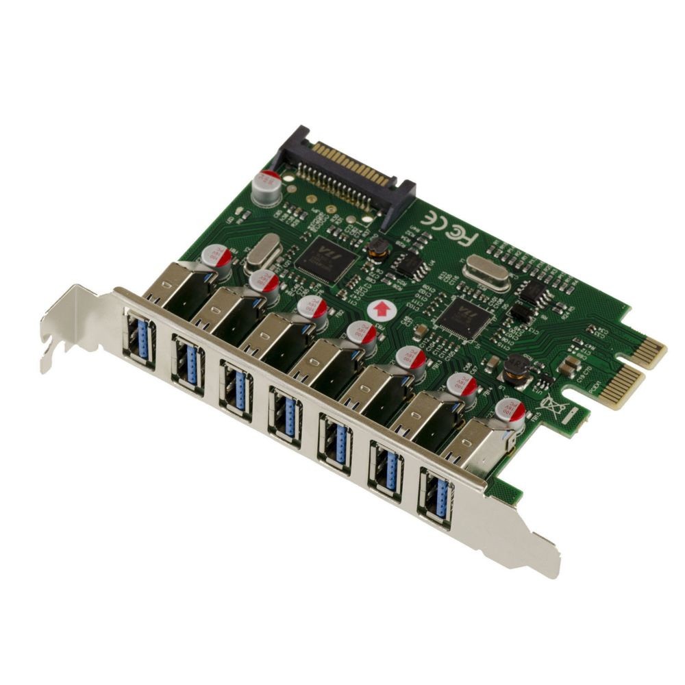 Kalea-Informatique Carte Controleur PCI Express PCIe vers USB 3.0-7 Ports USB3 A horizontaux - CHIPSET Via VLI VL805