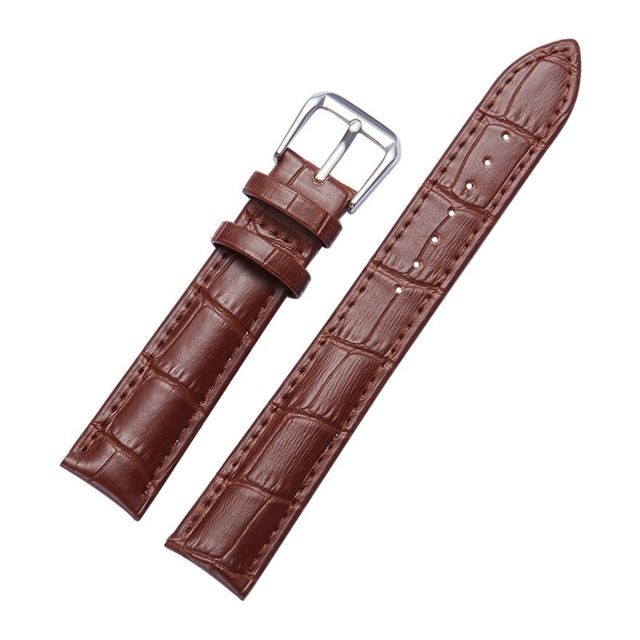 Wewoo - Bracelet pour montre connectée Dragonne en cuir de détachable de montreSpécification 19mm Brown Wewoo  - Bracelet connecté