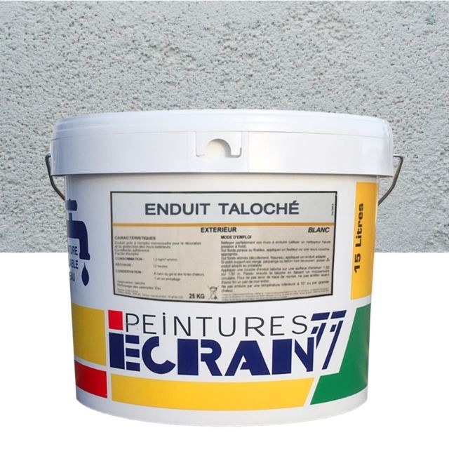 Peintures Daniel - Enduit façade taloché pour extérieur blanc, 25 kg, prêt à l'emploi-25 Kg Peintures Daniel   - Peinture & enduit rénovation