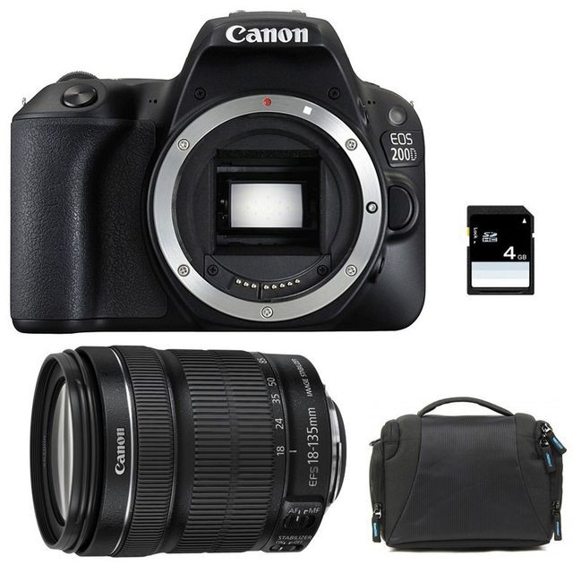 Canon - PACK CANON EOS 200D + 18-135 IS STM + Sac + SD 4Go Canon  - Reflex professionnel