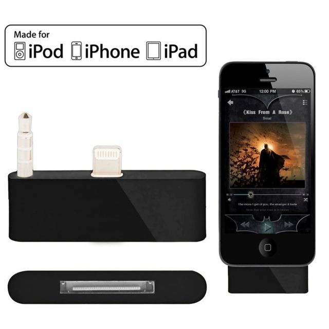 Wewoo - Adaptateur noir pour iPhone 5 & 5C & 5S audio 30 broches à Lightning avec jack 3,5 mm Wewoo  - Câble Jack
