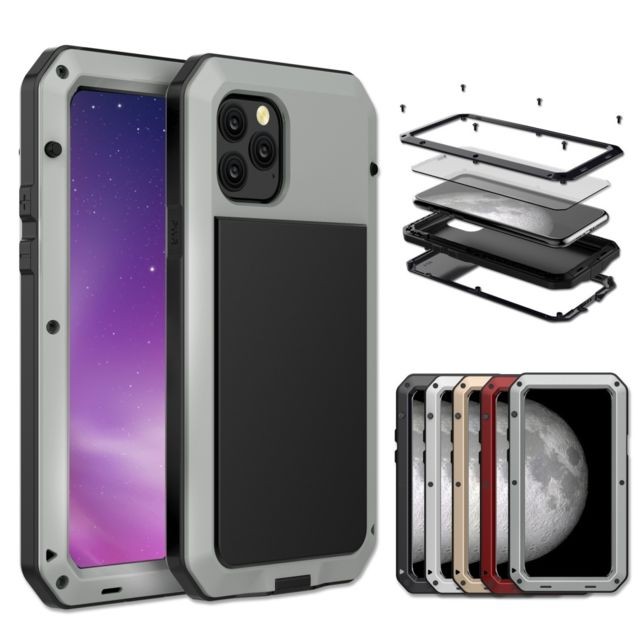 Wewoo - Coque Rigide Pour iPhone 11 Pro Etui de protection triple blindage en métal Armour Argent Wewoo  - Accessoire Smartphone