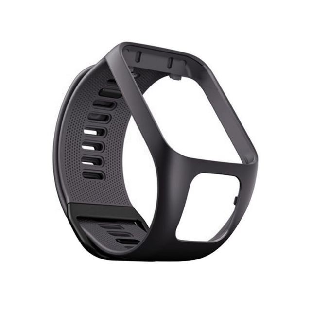 Generic - Bracelet de rechange en Silicone compatible pour TomTom Runner 3 Cardio + Music Gris fonce Generic  - Montre et bracelet connectés