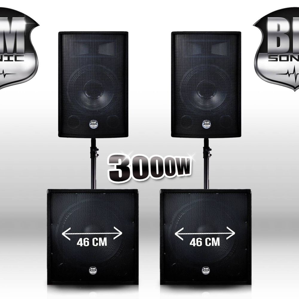 Packs sonorisation Bm Sonic Pack BMS-181812 Sonorisation 3000W Caisson bi-amplifié BM SONIC