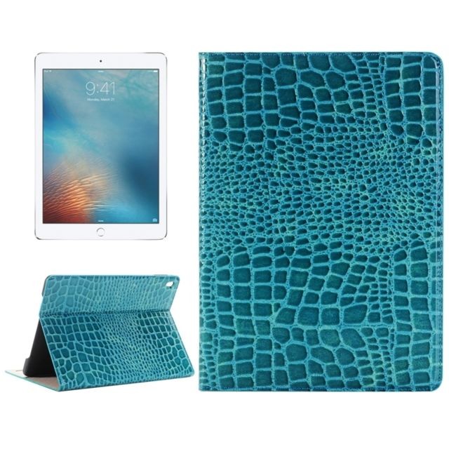 Wewoo - Smart Cover bleu pour iPad Pro 9.7 pouces Crocodile Texture horizontale Flip étui en cuir avec Holder & Card Slots & Wallet Wewoo  - Accessoire Tablette