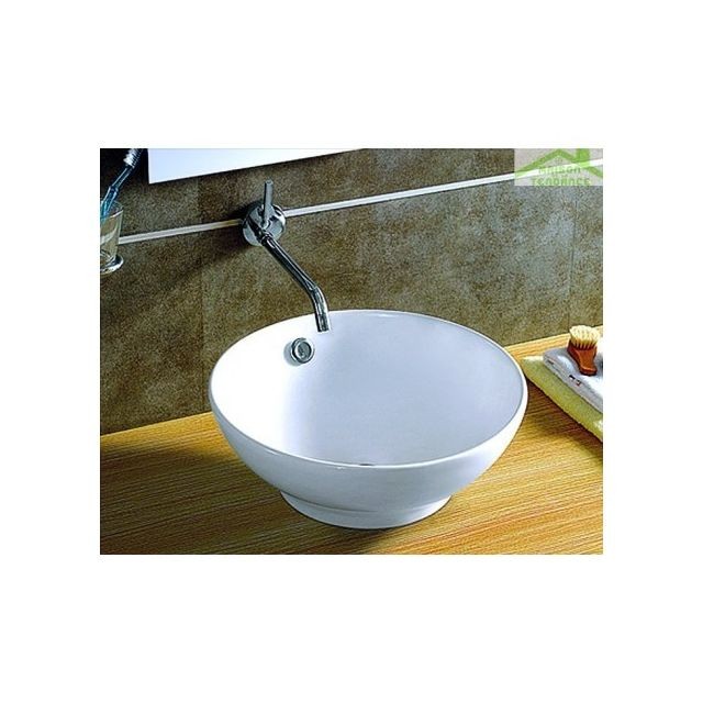 Lavabo Karag Vasque rond à poser sur un meuble de bain 40,5x40,5x17,5 cm en porcelaine