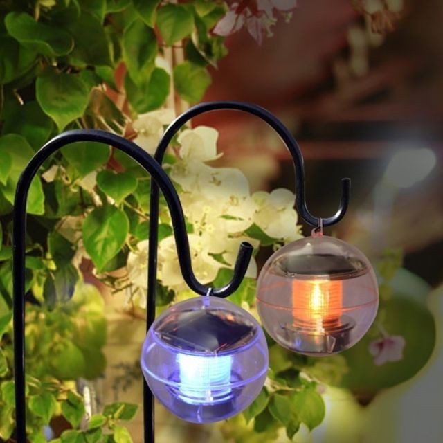 Lampes solaires LED Avec panneau solaire RGB Énergie IP65 Éclairage Étanche Lumière Jardin Cour Gazon Lampe Couleur Changeante Suspension Lanterne