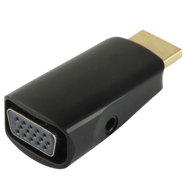 Câble HDMI Adaptateur noir pour HDTV / moniteur / projecteur Full HD 1080P HDMI vers VGA et audio