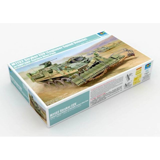 Trumpeter Maquette Véhicule M1132 Stryker Engineer Squad W/smp-surface Mine Plow/amp