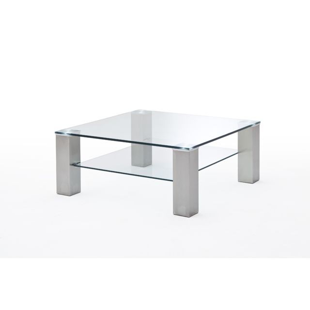 Pegane - Table basse plateau en verre - L90 x H90 x P40 cm -PEGANE- Pegane  - Table basse en verre Tables basses