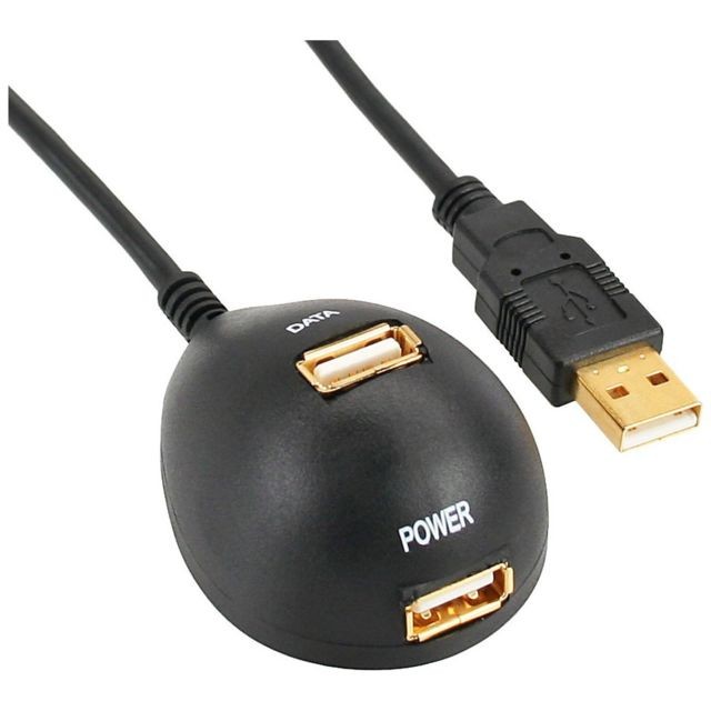 Inline -USB 2.0 Rallonge, InLine®, mâle/fem. type A, noir, avec pied, 3m Inline  - Inline