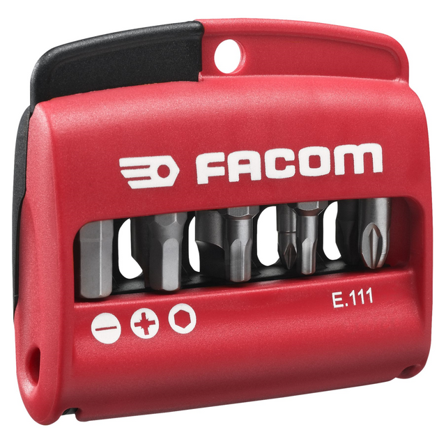 Facom - Jeu mixte de 10 Embouts vissage 14 Facom série 1  25mm  porte Embout N 2 E111 Facom  - ASD