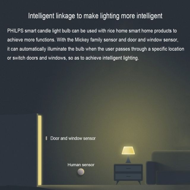 Lampe connectée Ampoule LED connectée blanc pour Xiaomi Smart Home Kit Contrôle Wifi Sans Fil Par Mi Home App, Version Matte Smart E14 et Lumière Chaude