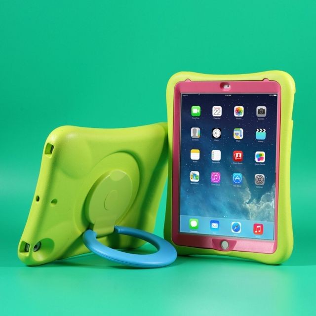 marque generique - Coque en TPU cool shockproof avec rotation à 360 degrés vert/bleu pour votre Apple iPad 9.7-inch (2018)/(2017) marque generique  - Accesoires ipad