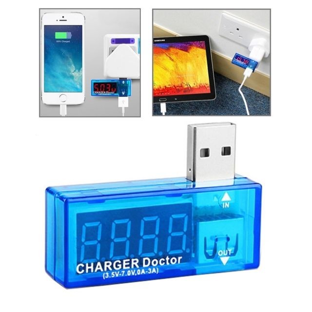 Wewoo - Voltmètre bleu pour les téléphones mobiles / tablettes Docteur de charge de tension USB / testeur de courant Wewoo  - Matériaux & Accessoires de chantier